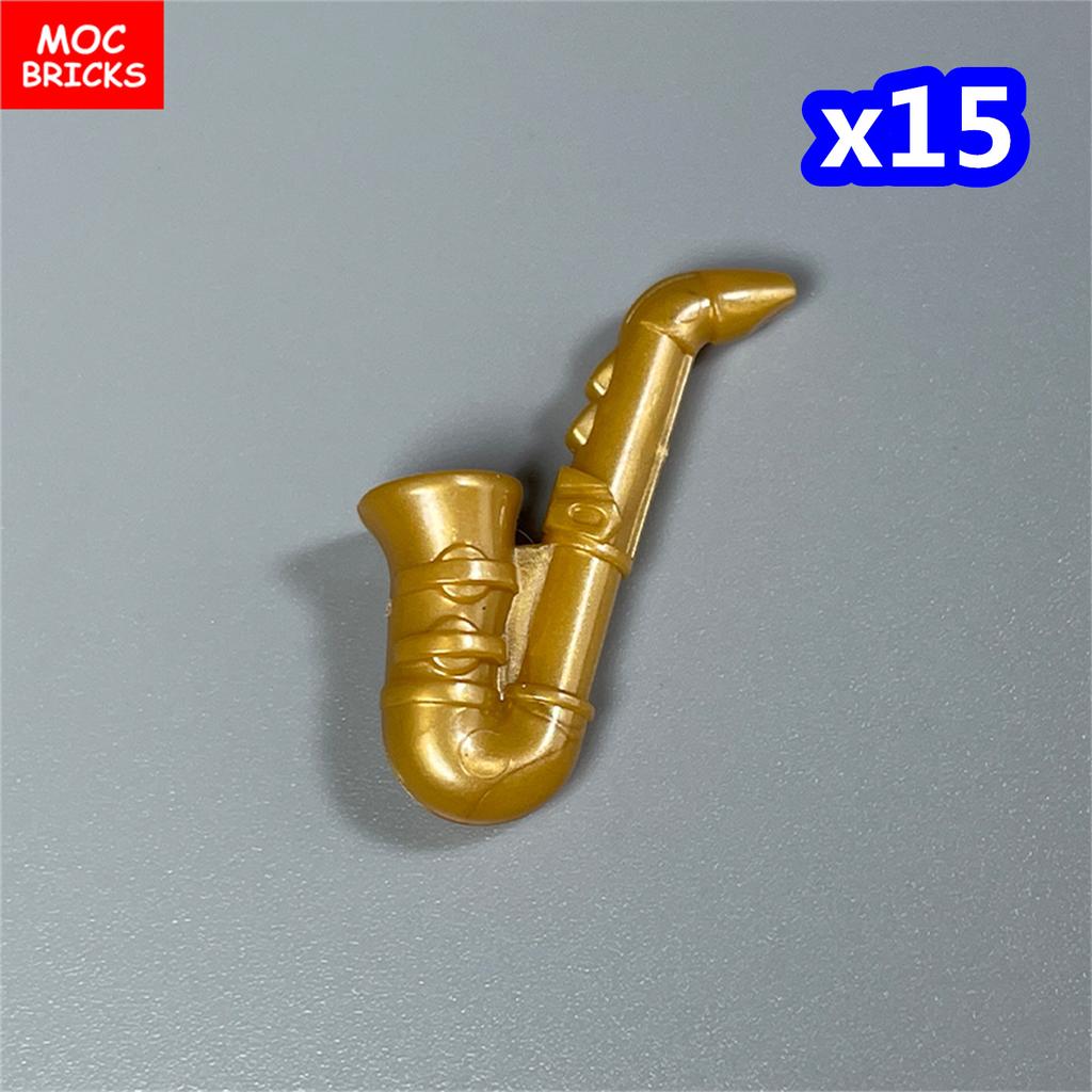 Non-Toxic Moc Bricks Suona Horn Music Score Singer Saxophone Bass Figure Musical Instruments Educatinal Building Blocks Kids Children Toys