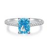 S925 Sterling Silver Pink Radiant Cut Flower Ring for Women - Cute, Sweet, INS Style.