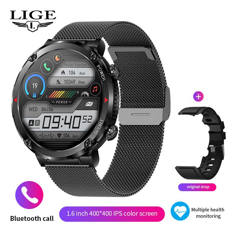 Men Smart Watch Bluetooth Call Watch Sports Fitness Tracker Wristwatch IP68 Waterproof 600 MAh Battery Smartwatch Man