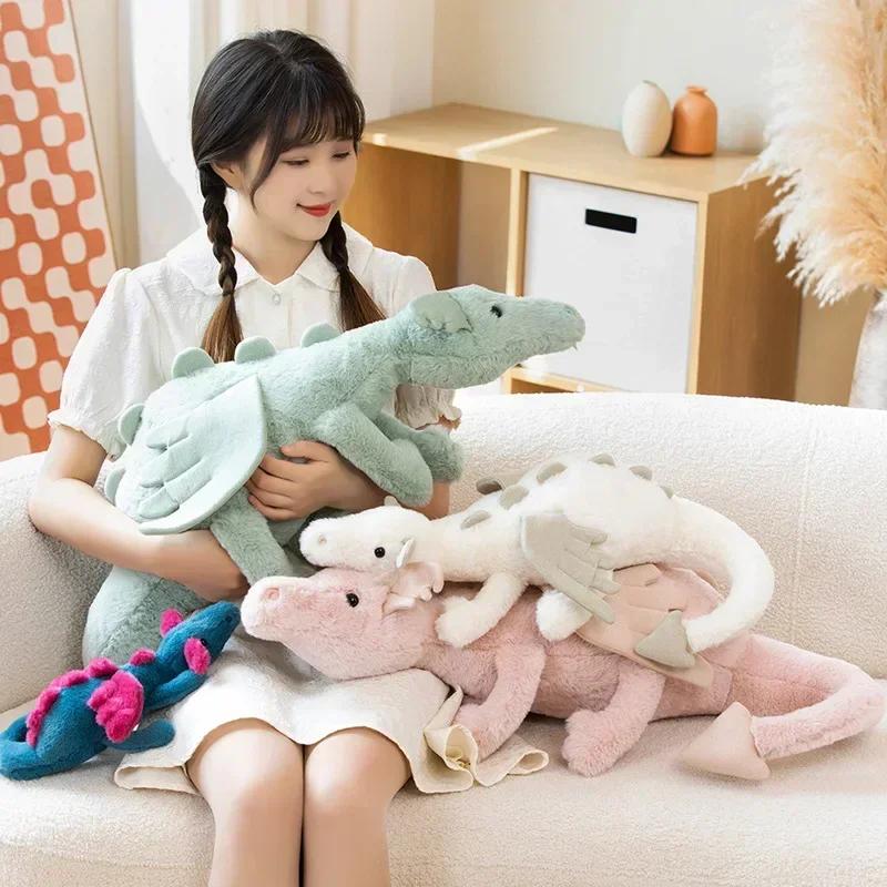 Neue Drachen Plüschtiere Stofftier Dinosaurier Fliegende Flügel Weiß Rosa Grün Blau Drachen Plüschtiere Puppen Geburtstagsgeschenk für Jungen