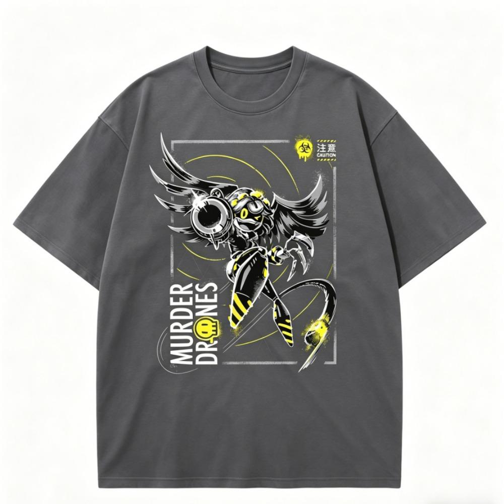 MURDER DRONES Anime Lover Washed T-shirt Year round clothing high quality personality Clothes Plus Size Unisex New Model Couples tee