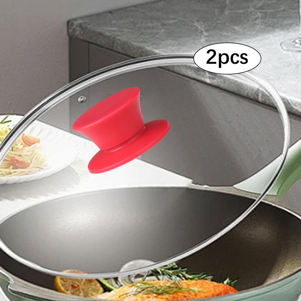 2 Pieces Silicone Pot Lid Knobs Pan Holding Handles Heat Resistant for