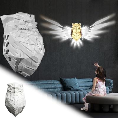 Kreativní nástěnná lampa ve tvaru sovy, LED noční světlo, nástěnné umění, domácí dekorace restaurace