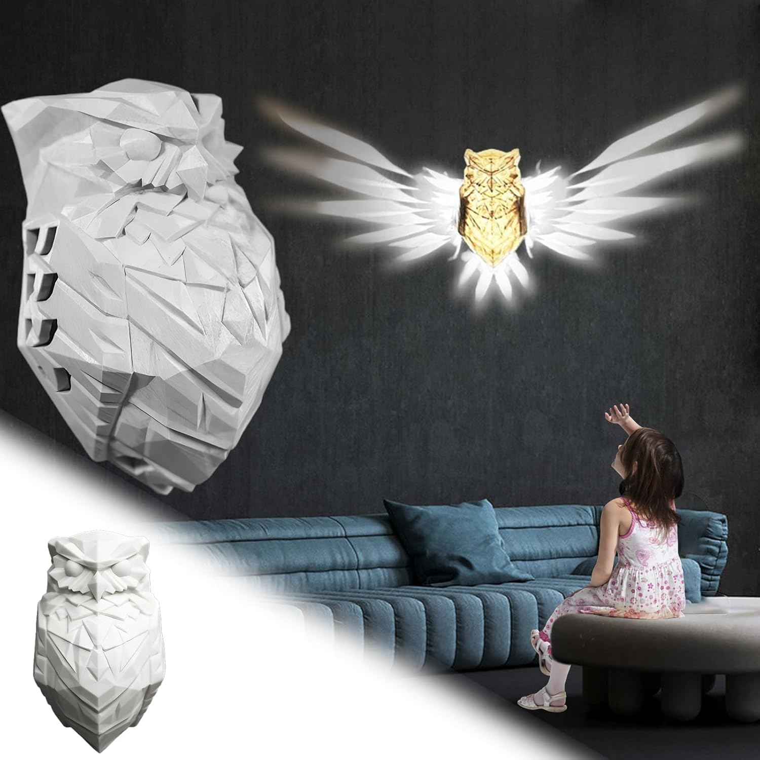 

Owl Shape Creative Wall Lamp LED Night Light Wall Art Home Restaurant Decoration A