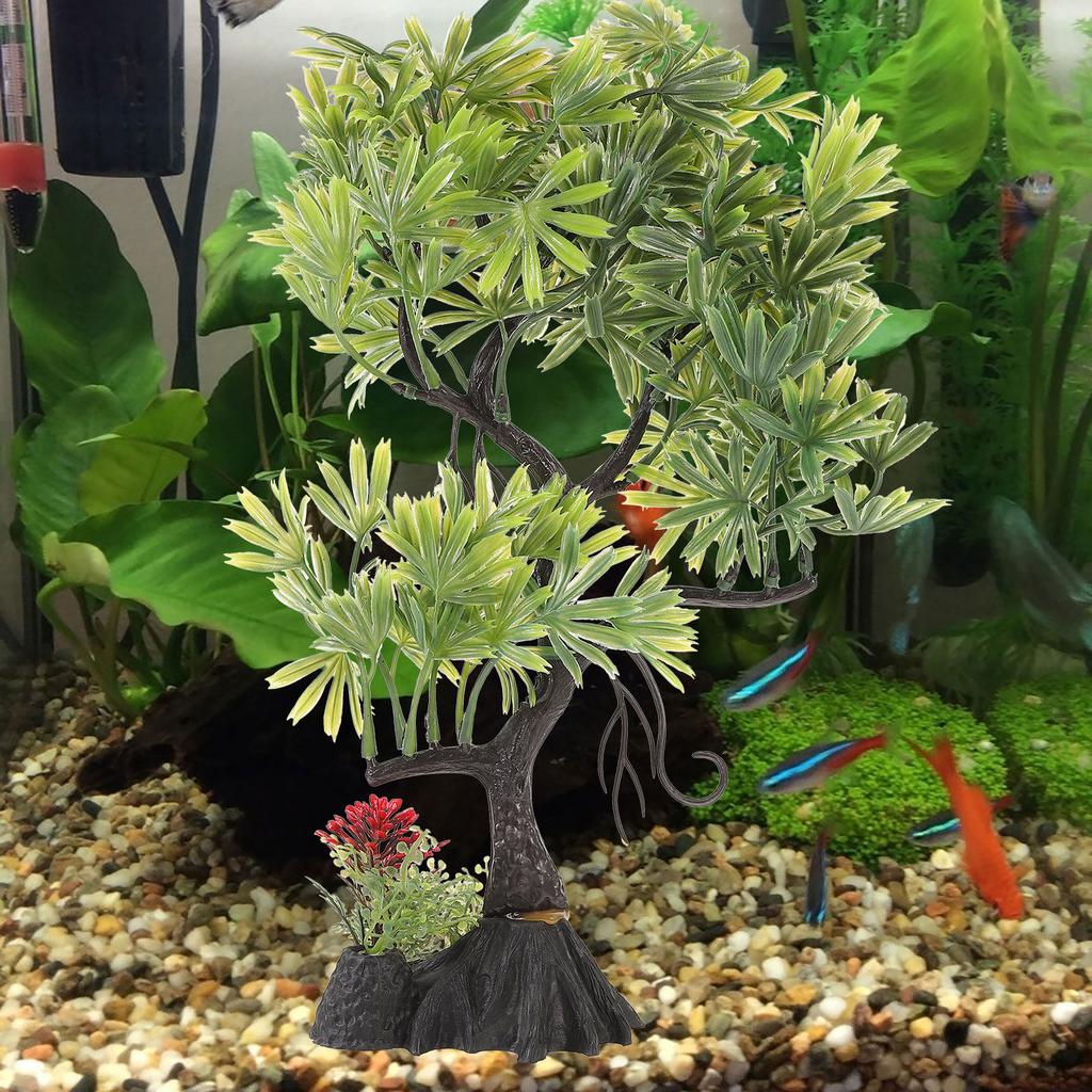 Fish Tank Simulation Tree Aquarium Decoration Realistic Plastic Aquarium Tree Decor Aquatic Landscape Ornament for Home Office