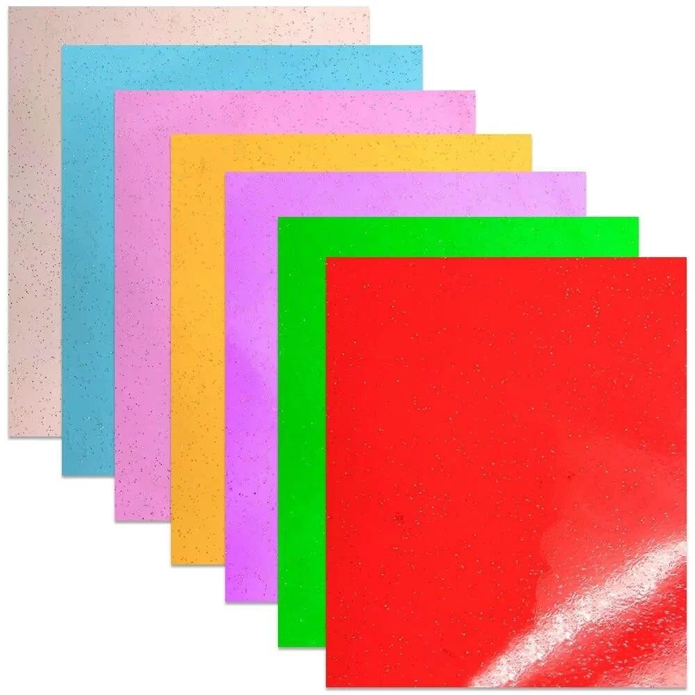 Flexible Transparent Vinyl Fabric Glitter Faux Synthetic Leather  Phone Covers