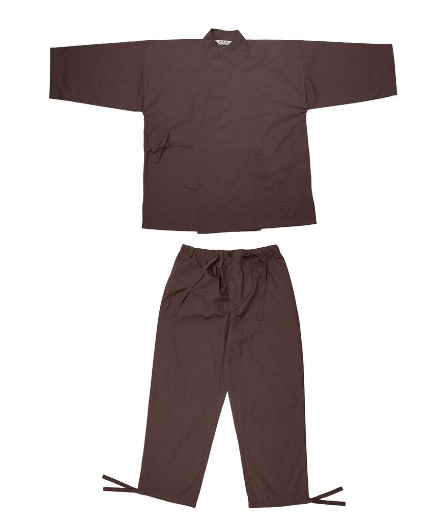 Samue Large Sizes Suitable for All Seasons [KYOETSU] Men's (Japanese workwear) - Summer/Winter, Available, (LL, Brown)