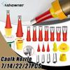 7/27pcs Kitchen Bathroom Sink Joint Stainless Sealant Nozzles Detachable Caulking Tool Applicator Duck-bill Structure Easy Touse