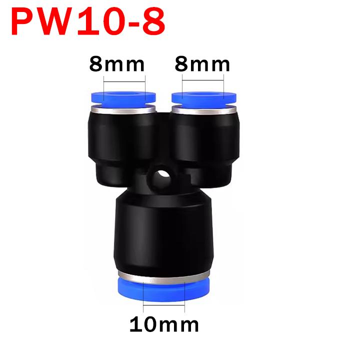 3 Way Port Y Shape Air Pneumatic Pipe Fittings 4mm6mm 8mm10mm12mm Plastic Connector Fitting Quick Push Connecting PY PW Connect
