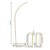 3-Piece Golden Wedding Arch Set - 6.56Ft Metal Balloon Arch + 2 Flower Stands for Parties/Events