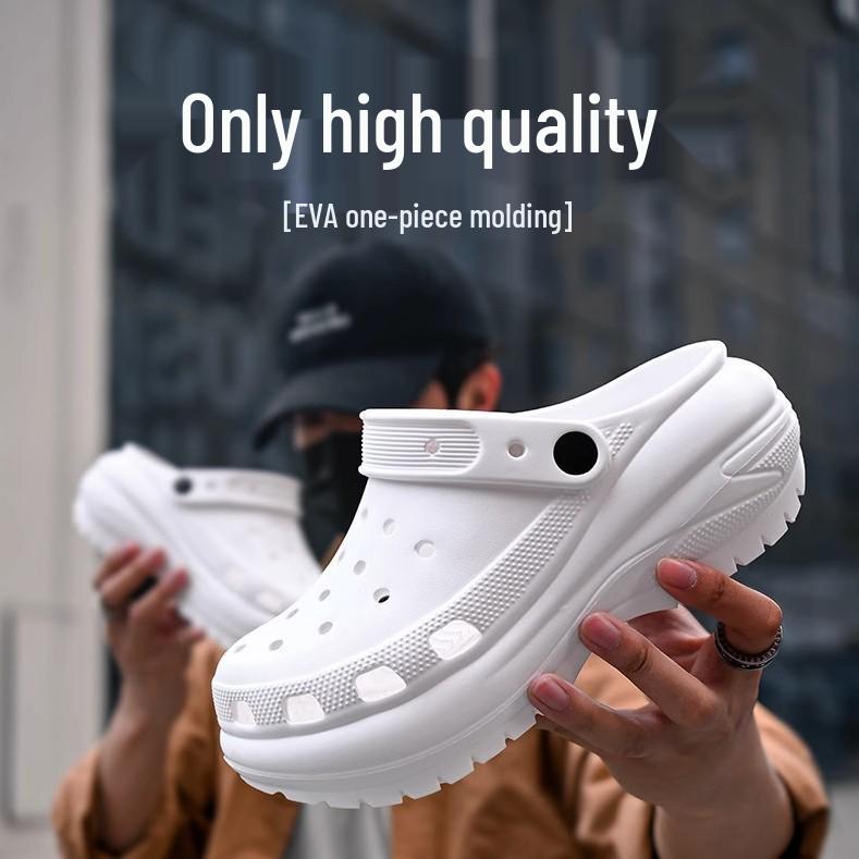 Cross-border Light Wheel Height-Boost Clogs: Non-slip, Thick-Soled, Versatile Beach & Outdoor Sandals