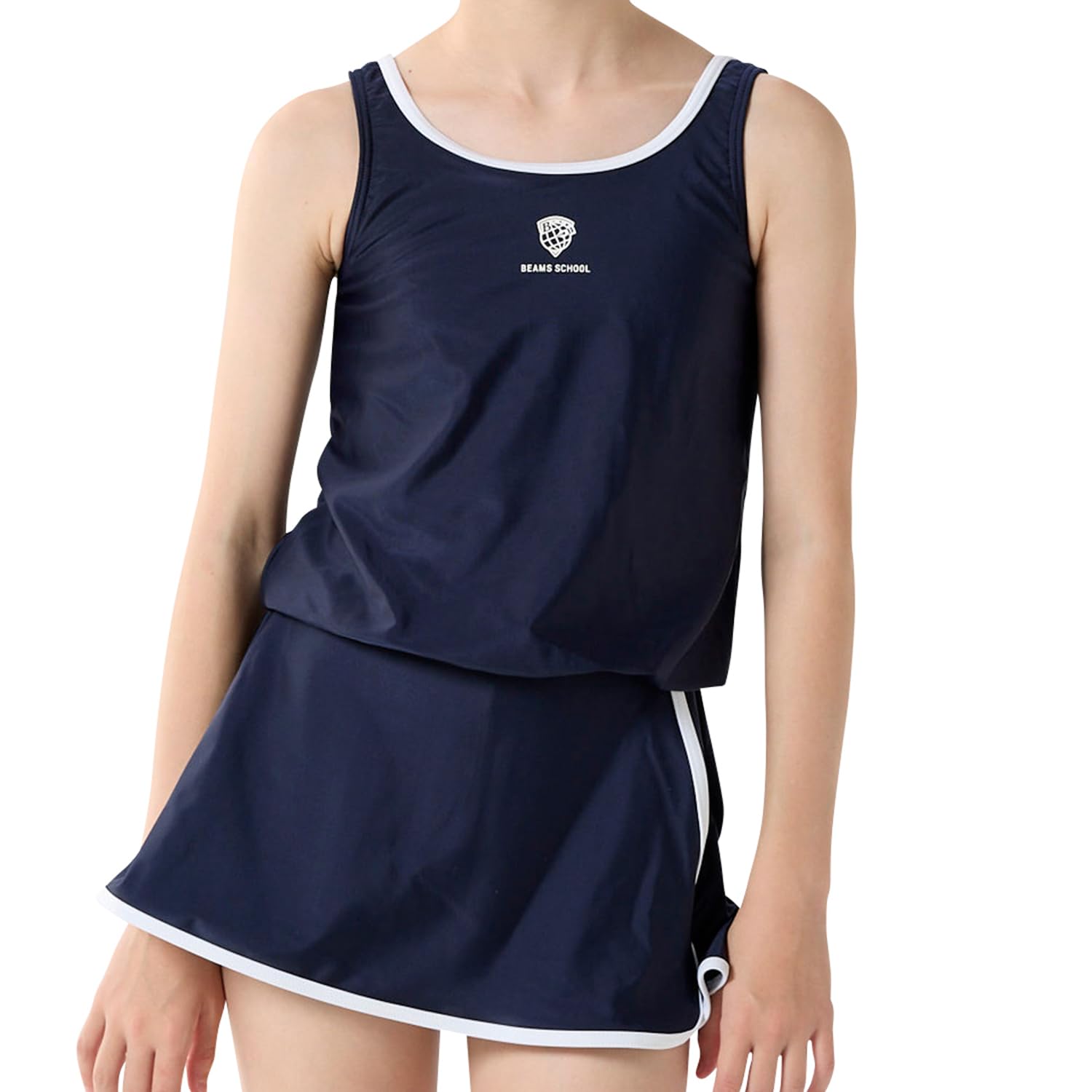 

School Swimsuit One Piece Inner Box Type 120610 Girls [BEAMS SCHOOL] Navy/White