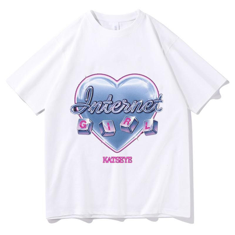 KATSEYE INTERNET GIRL Tour 2026 New Tshirt Summer Short Sleeve Unisex Oneck Tshirts Cotton Streetwear Print Fashion Tops S