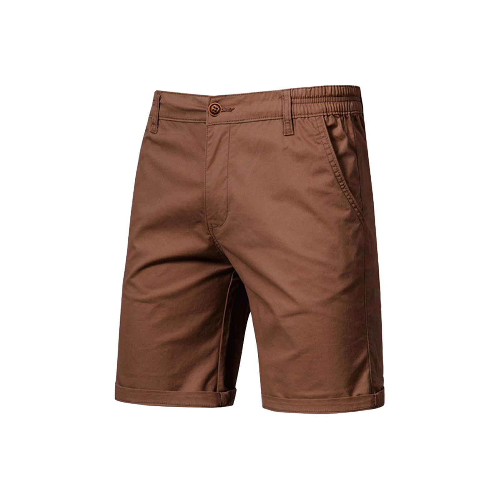 Herren Casual Color Outdoor Pocket Beach Arbeitshose Cargo Shorts Hose XXL braun