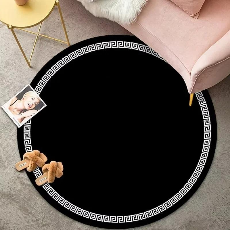 Chinese Classic Round Carpet Non Slip Floor Mat for Living Room Bedroom Kitchen Decor Home Sofa Coffee Table Area Decor Rugs