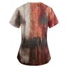 Women's Halloween Print Loose Fit V Neck Short Sleeve Medical Scrub Top with Pockets for Healthcare Professionals Comfortable Workwear