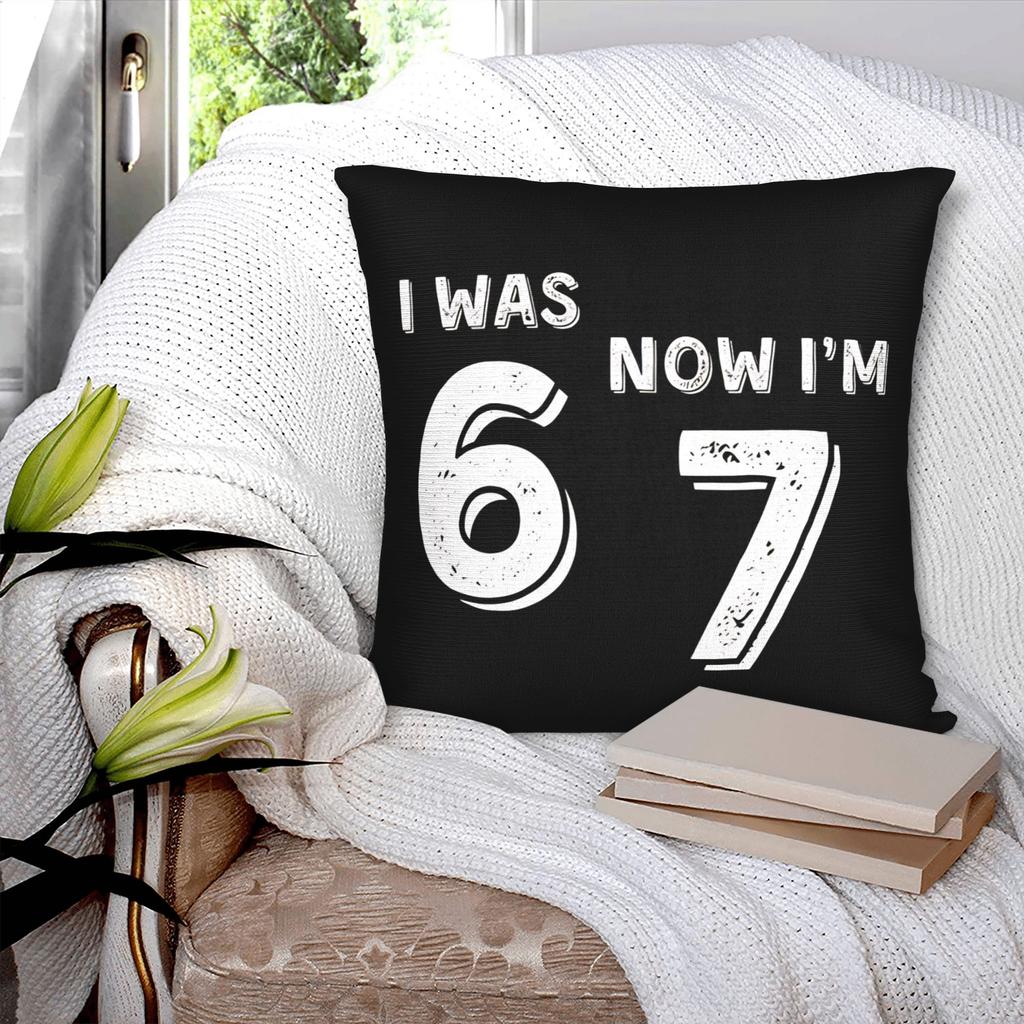 67 Seis Siete 6 7 Meme Cerebro Podrido Italiano Funda de Almohada Funda de Cojín Suave Funda de Cojín para Lanzar Decoraciones de Cama Cuadrada Múltiples Tamaños