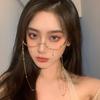 Anime Half Frame Decorative Glasses with Chain Pendant Stylish Two Dimensional Party Eyewear for Cosplay
