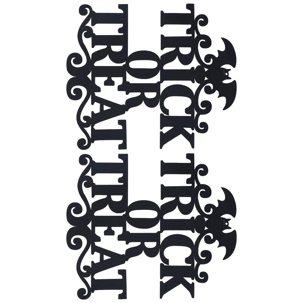 2Set Non Woven Fabric Halloween Hanging Sign Trick Or Treat Hanger for Front Door Party