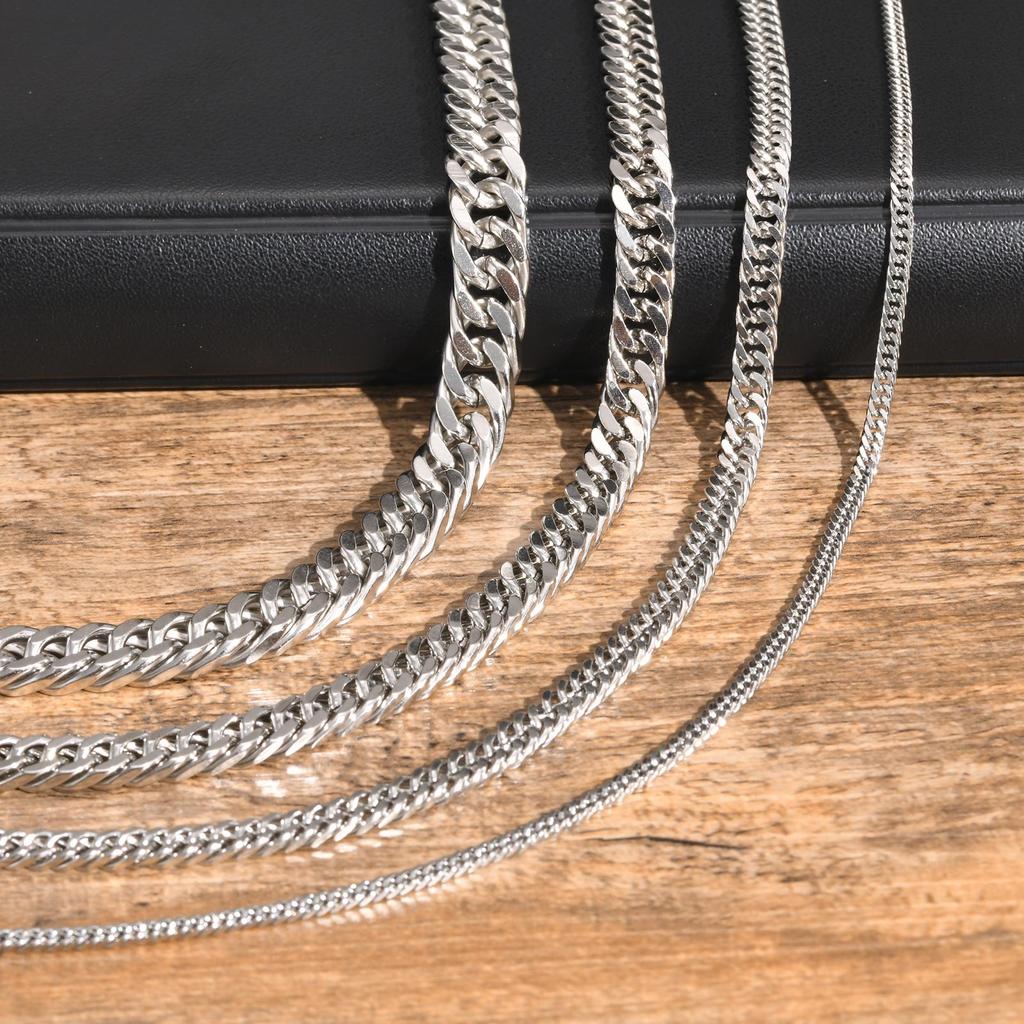 Punk  Chunky Cuban Chain Necklace for Men,Silver Gold Color Stainless Steel Miami Link Collar,Vintage Hip Hop Jewelry Gift