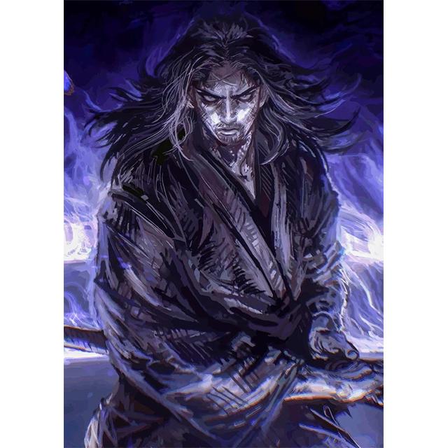 

Япония Самурай Мусаси Вагабонд Черно-белые принты Постер Холст Живопись Современное настенное искусство Картины Гостиная Спальня Домашний декор 21x30cm No Framed