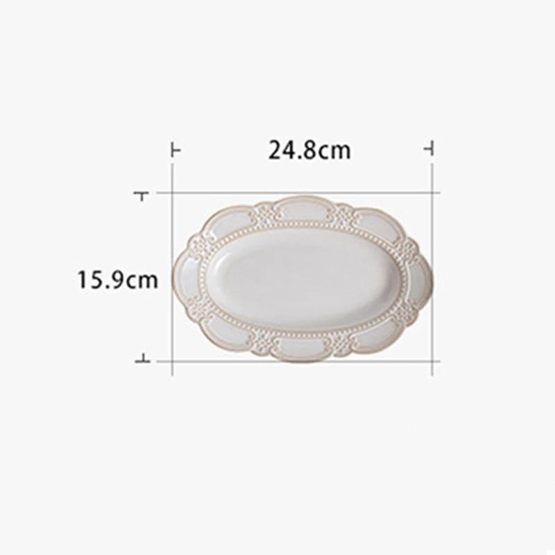 Creative Relief Ceramic Plates Vintage Restaurants Desserts Salad Plate Delicious Dishes Soup Bowl Exquisite Household Tableware