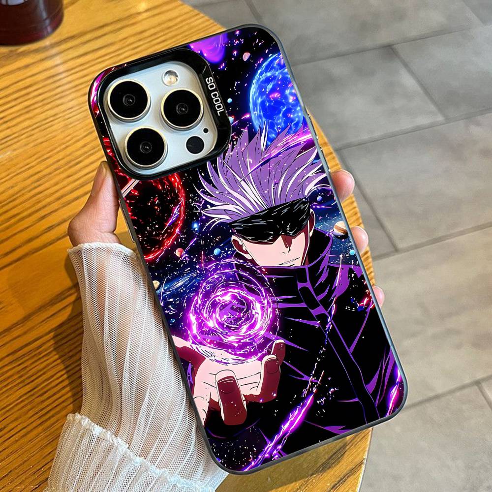 

Аниме JJK S-G-GoJo Печатный Чехол для Телефона Для iPhone 16 17 15 14 12 13 Pro Max Черный Конфетный Матовый Ударопрочный Чехол iPhone17