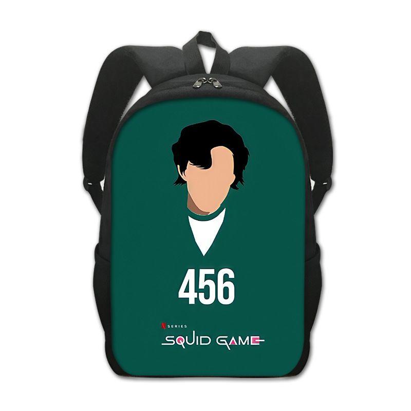 Squid Game Backpack Cartoon Schoolbag For Kids With Adjustable Shoulder Straps