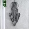 Handgewebter Baumwoll-Traumfänger mit Blattmuster, Wandbehang für Wohnzimmer, Schlafzimmer, Orientalisch Boho Chic Wandteppich-Dekor