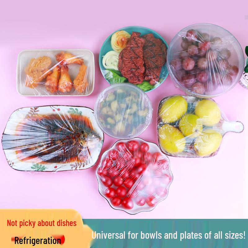 Elastic Cling Film Lid for Fresh-Keeping: Seal and Store Vegetables, Bowls, and Leftovers.