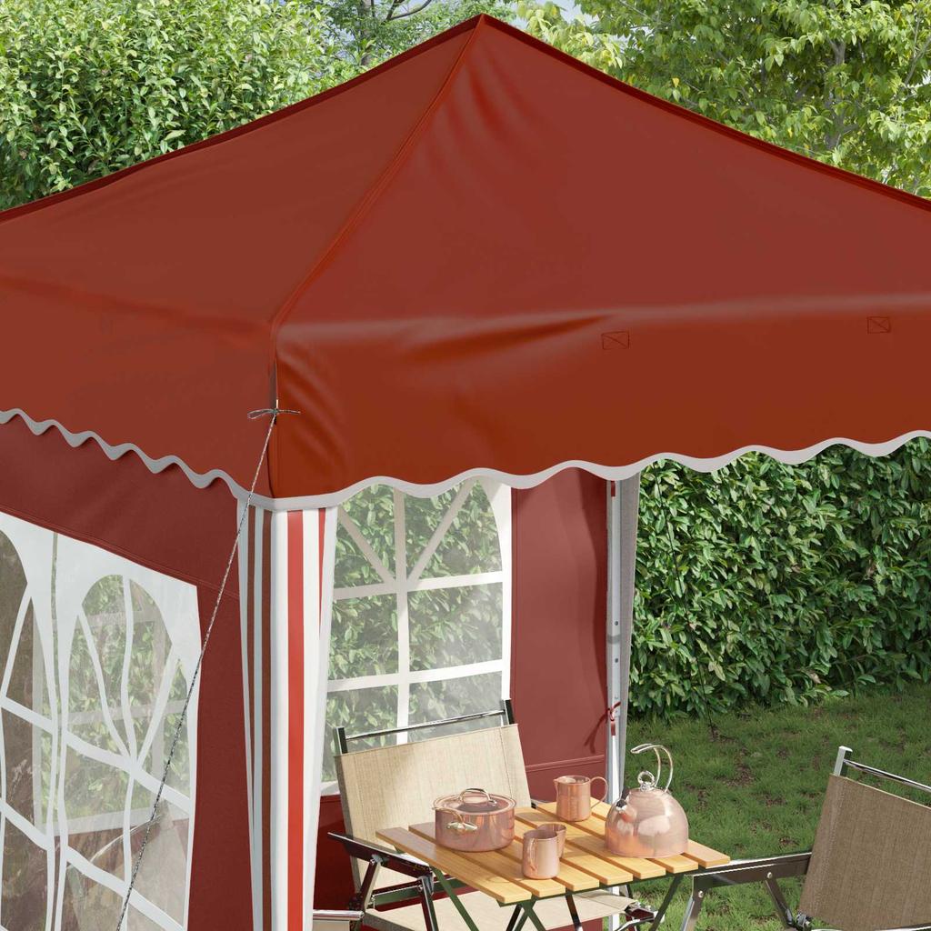 Pop Up Party Tent 195 X 195 X 245 Cm Terracotta Oxford Fabric