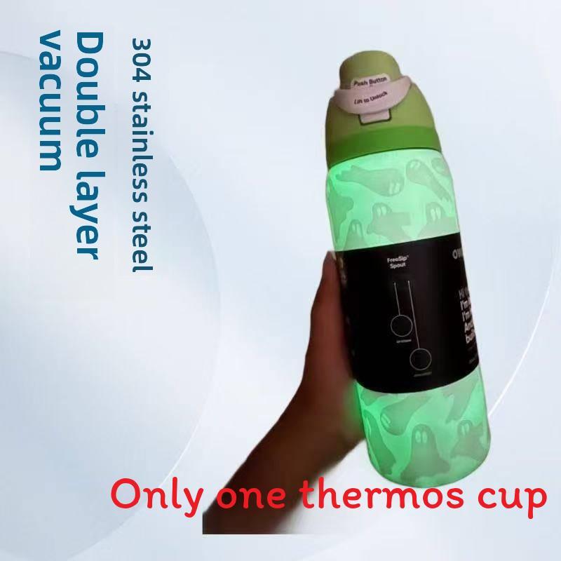 Stainless Steel Double Layer Water Bottle With Silicone Lid For Fitness School And Commuting