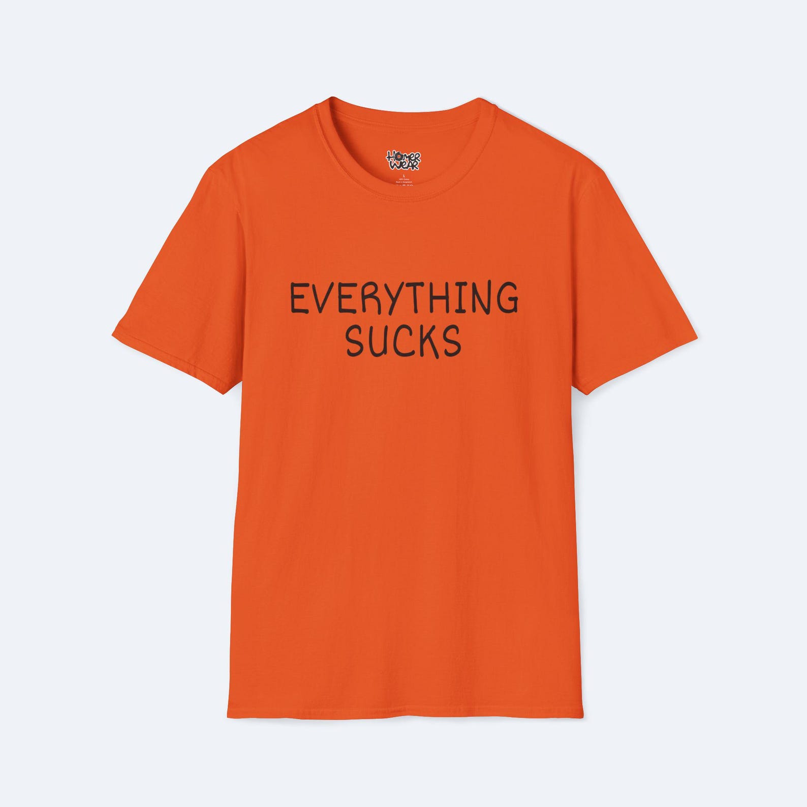 Everything Sucks Bart Simpson T-Shirt Funny Retro Cartoon Meme Tee Vintage 90s TV Show Graphic Shirt Unisex Streetwear Gift Idea S