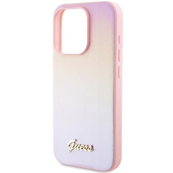 Guess Guhcp15Xpsairsp Iphone 15 Pro Max 6.7 Różowy/Pink Hardcase Saffiano Iridescent Script