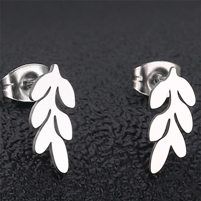 SMJEL Summer Cherry Earrings Ladies Stainless Steel Fruit Stud Earrings Small Watermelon Apple Pineapple Unique Zircon Gift