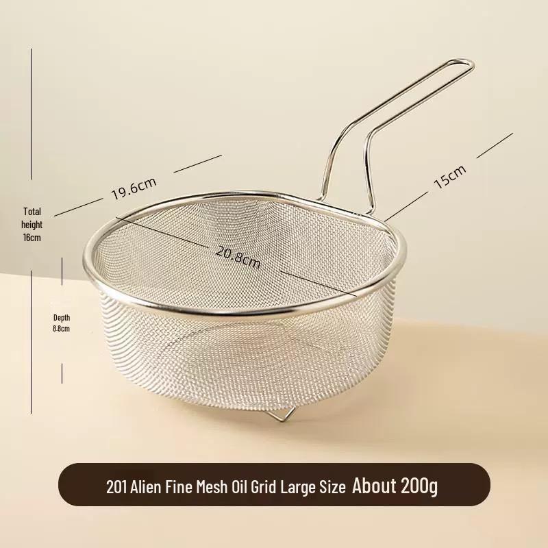 304 Stainless Steel Skimmer for Frying, Boiling, Draining & Filtering Noodles and Vegetables