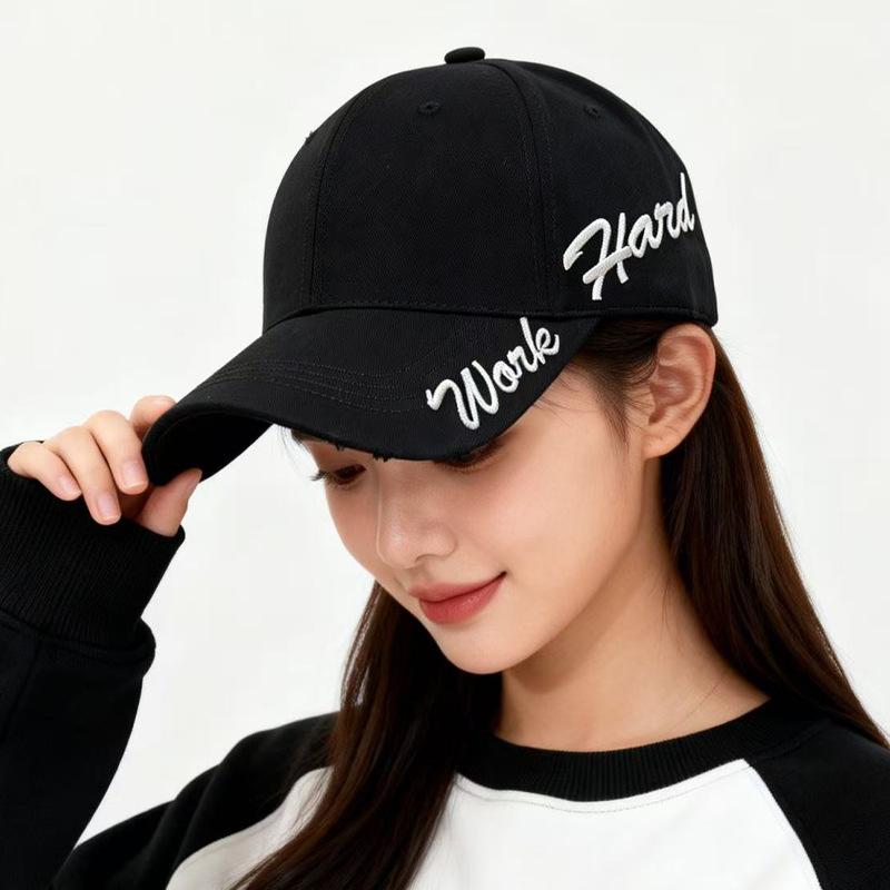 

2026 Large Head Wide Brim Baseball Cap - Korean Style, Versatile, Face-Slimming, Hard Top Flat Brim for Women & Men, Spring/Summer.