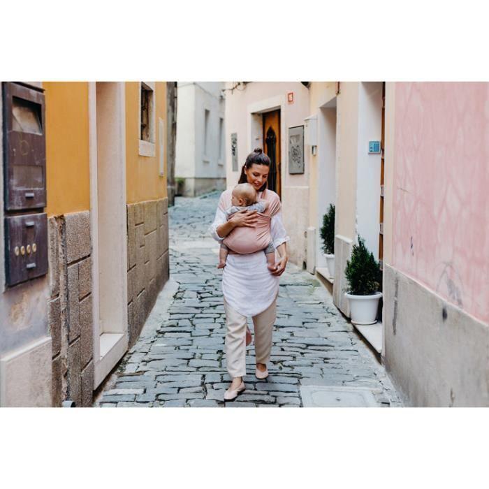 Echarpe de portage extensible boba wrap bambou bloom - boba - pour bébé - plusieurs positions de portage