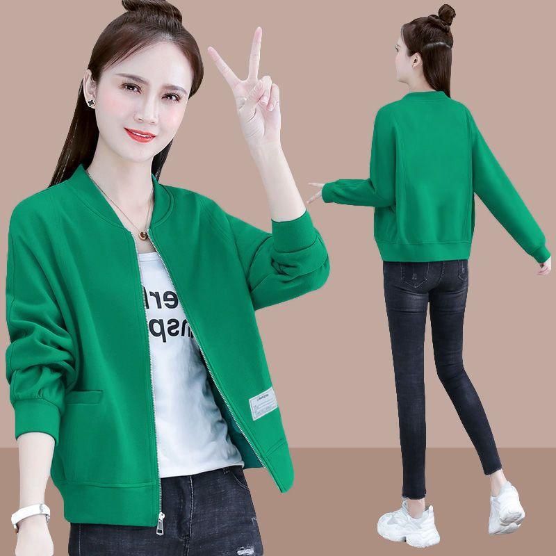 

Весенне-осенний женский корейский свободный и утягивающий кардиган Ins Tide, куртка большого размера S зелёный