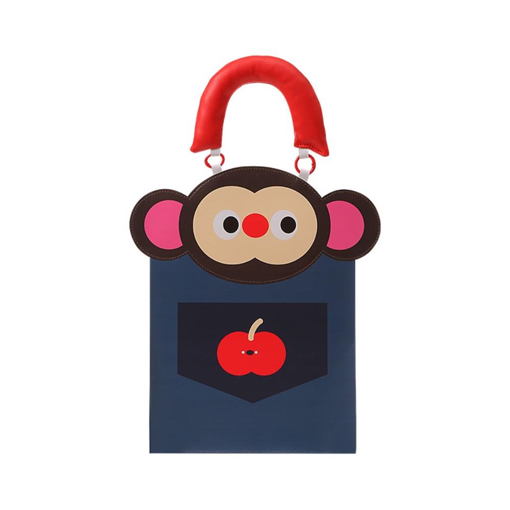 PU Leather Hanging Napkin Dispenser Cartoon Design Wall Hanging Tissue Holder  Space Saving Monkey