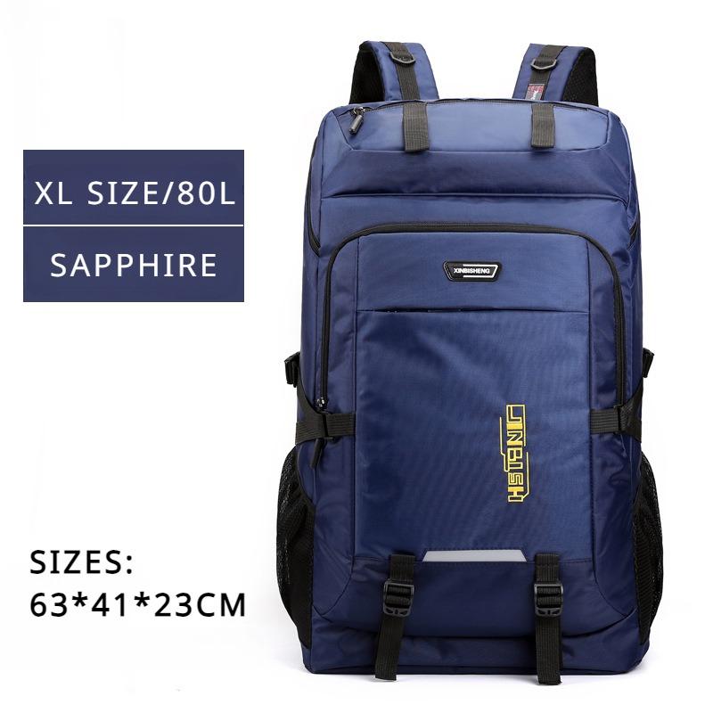 

Классические популярные дорожные рюкзаки большой емкости 60/80 л, унисекс, сумка для кемпинга, уличная износостойкая сумка для альпинизма, студенческая спортивная школьная сумка XL сапфировый