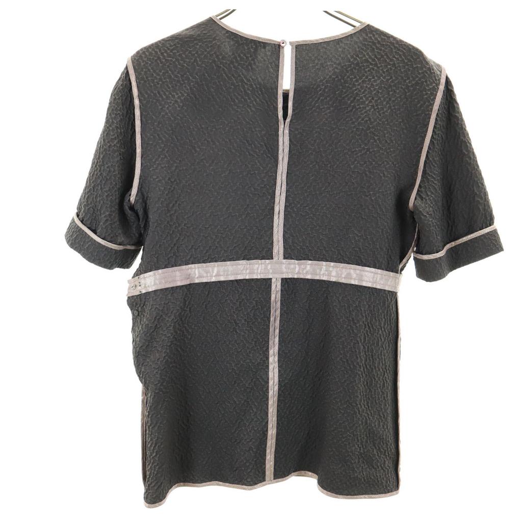 Louis Vuitton French Silk Short Sleeve Cut 36 Gray Women Used