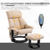 Relax Chair with Stool, Rotatable TV Chair with Massage Function, Reclining Function, Massage Chair with Remote Control, Side Pocket