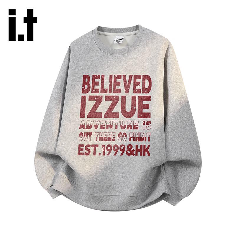 Izzue Unisex American Retro Letter Print Long Sleeve Sweatshirt