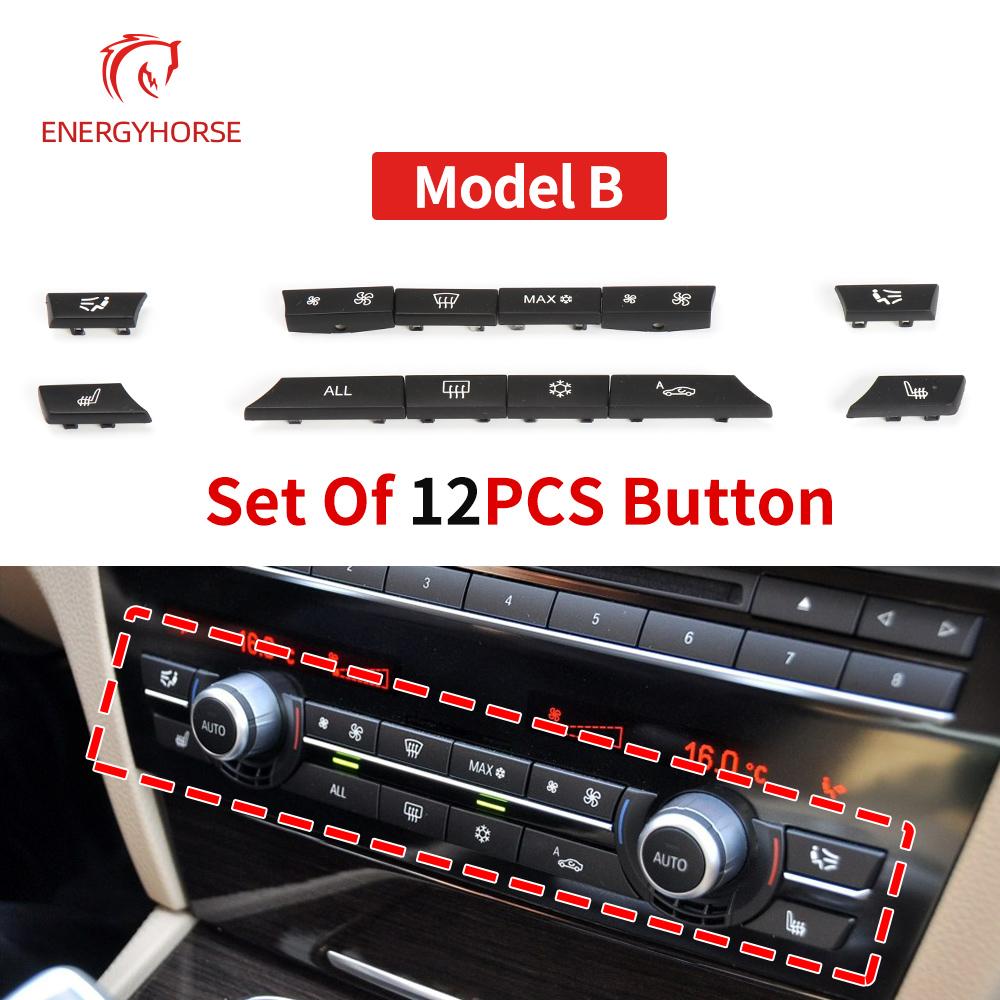 Car Console Dash Air Conditioner Switch Buttons Key Caps Repair Kit Replacement For BMW 5 6 7 Series F10 F02