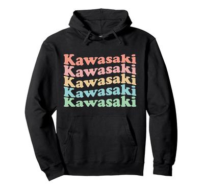 Vintage 70er Japanischer Hippie City Retro Kawasaki Hoodie -