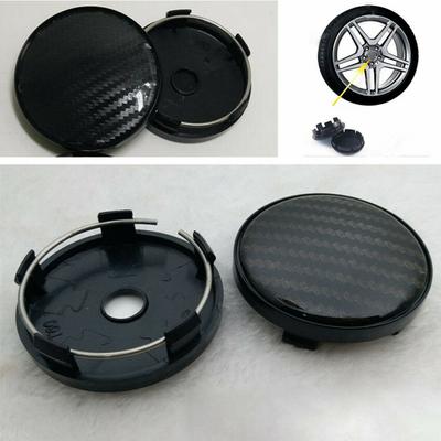 4 Pcs. Wheel Center Caps, 60 Mm / 58 Mm, Made of Carbon Fiber