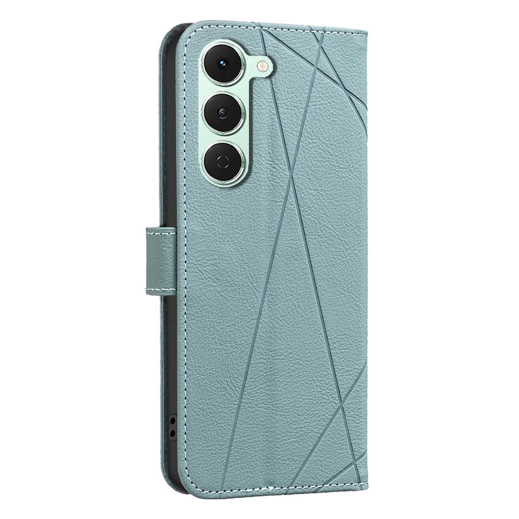 For TECNO Spark 40 Pro 4G Case BINFEN COLOR BF35 Geometry Imprinted Leather Phone Cover RFID Blocking Wallet Stand