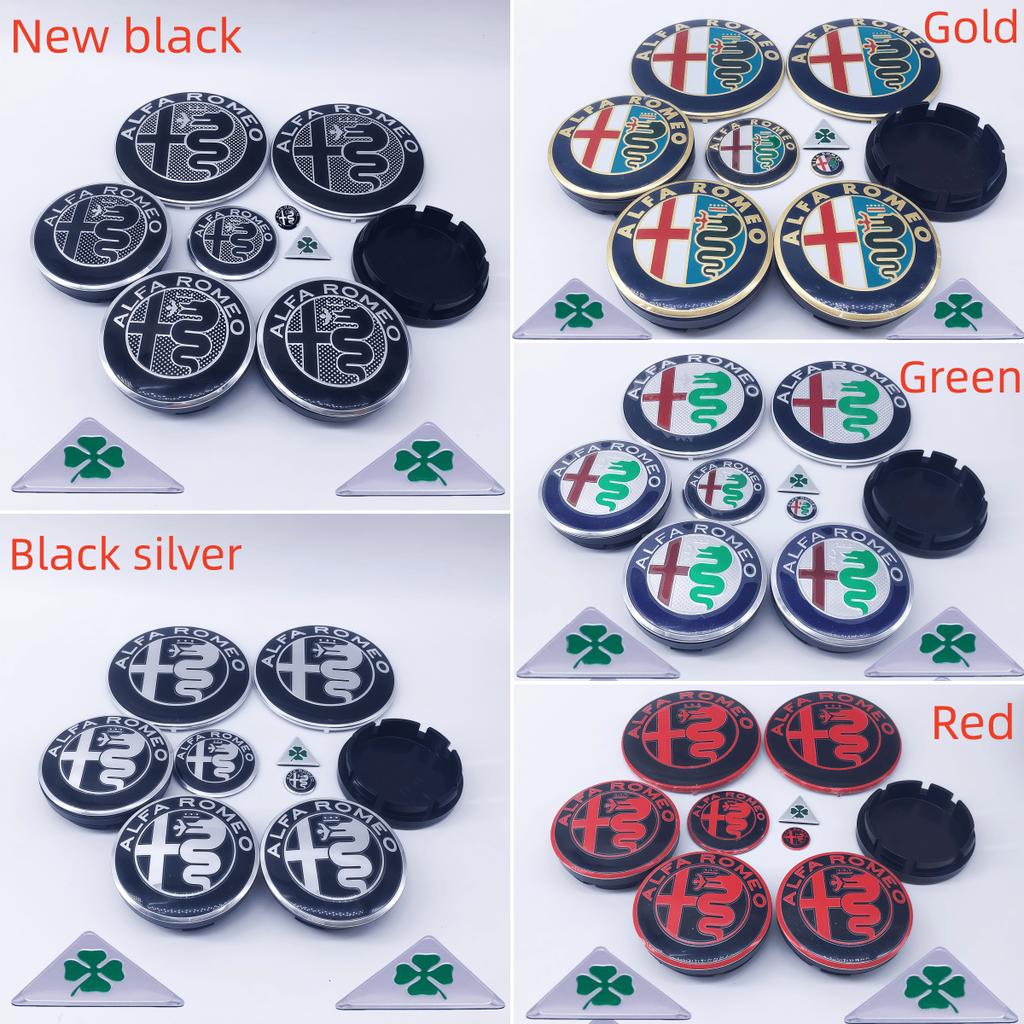 RCIZ5 11pcs 50mm 56mm 60mm Car Hood Trunk Steering Wheel Badge for Alfa Romeo Brera New Spider Giulietta Mito Giulia Wheel Center Cap