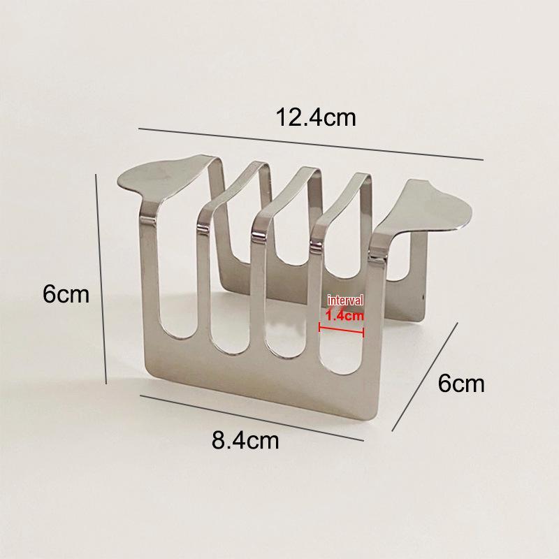Stainless Steel 4-Slice Bread and Toast Rack Holder